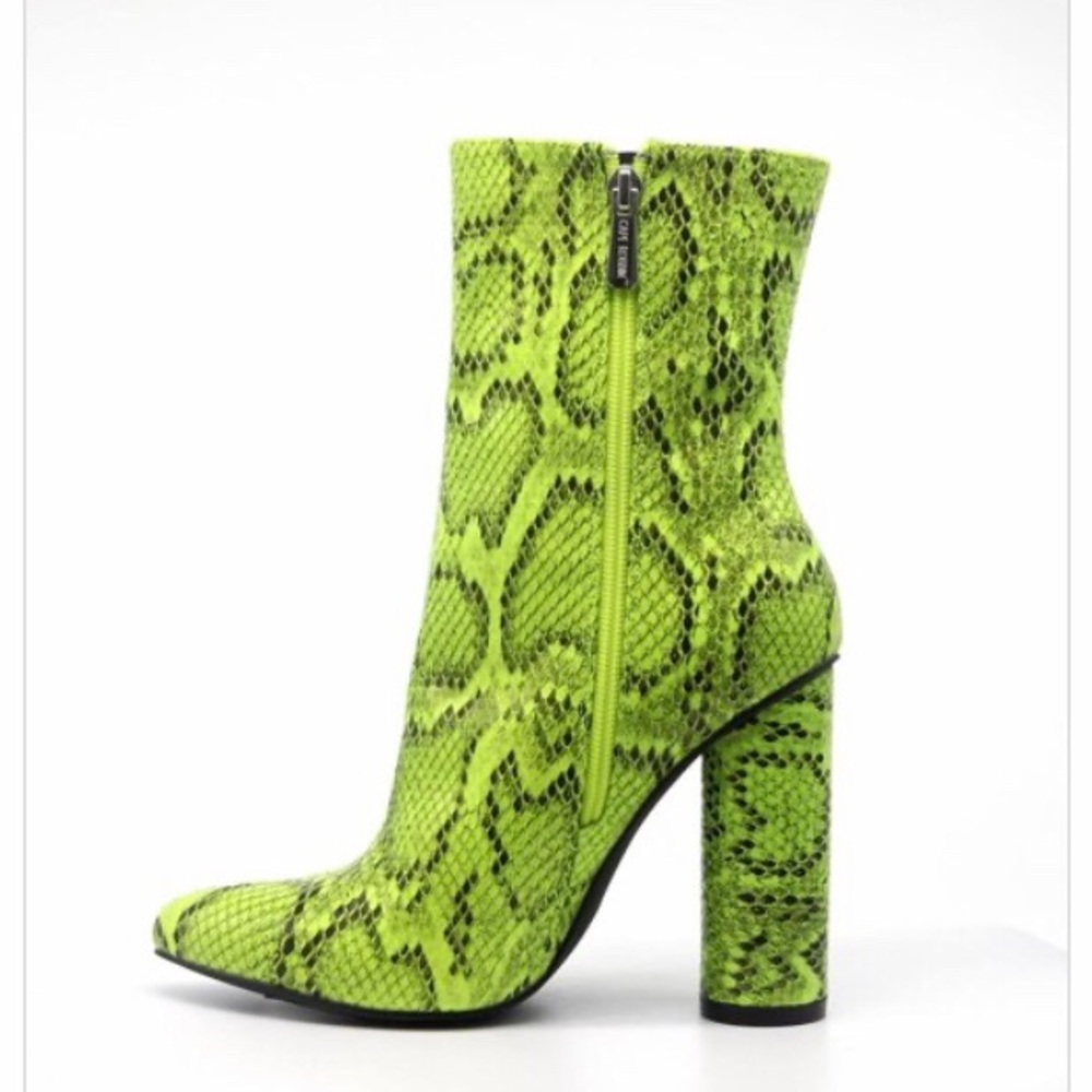 *PRICE DROP* Neon Boa Snake Print Booties